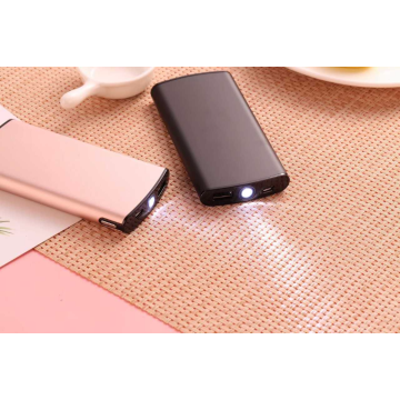 Hot selling newest Portable aluminum portable power bank 8000mah with LED torch